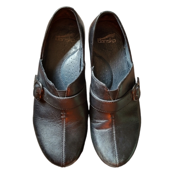 Dansko Women’s Tamara Black Leather Slip-On Nursing Clogs size 37 - Picture 2 of 6